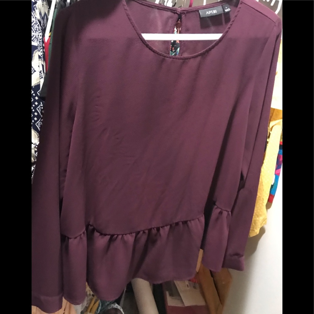 2/15 Apt 9 brown office wear top with key hole .